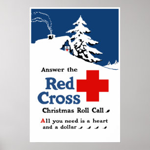 Poster Responda à chamada do Natal da cruz vermelha