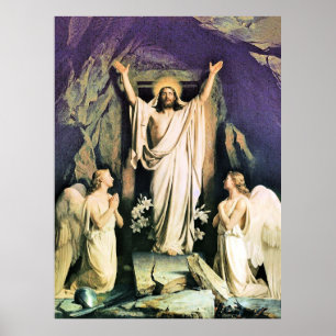 Poster Ressurreição do Cristo, pintura de Carl Bloch,