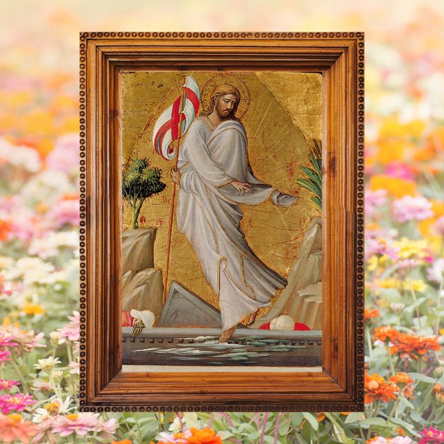 Poster Ressurreição Jesus Cristo Felz pascoa cristão (Religious Christian Catholic Resurrection of Jesus Christ is risen Happy Easter Poster Wall Art)