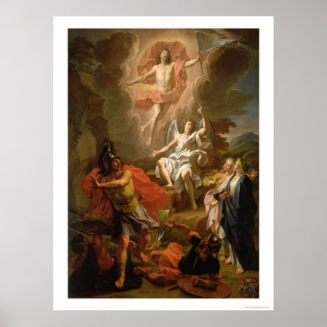 Poster Ressuscitando o Cristo de Noel Coypel (1700) (Frente)