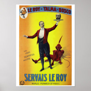 Poster restaurado Leroy do mágico do vintage de