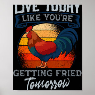 Poster Restaurante Amante de Comida de Frango Frito Prato