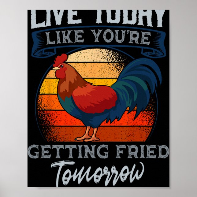 Poster Restaurante Amante de Comida de Frango Frito Prato (Frente)