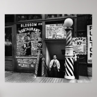 Poster Restaurante Blossom, 103 Bowery, 1935