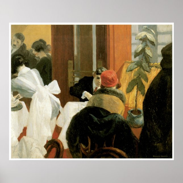 Poster Restaurante de Nova Iorque c. 1922, Edward Hopper (Frente)