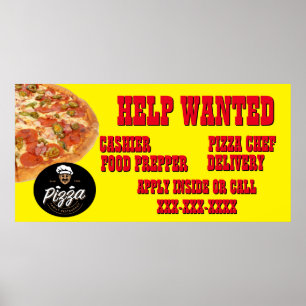 Poster Restaurante de Pizza Personalizar Ajuda Procurada