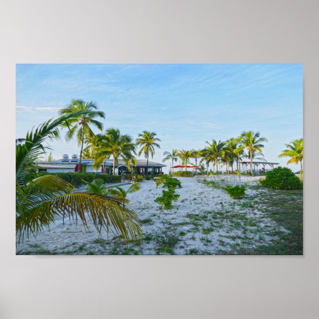 Poster Restaurante tropical nas Bahamas (Frente)