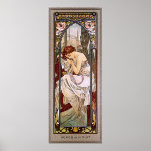 Poster Resto da noite de Alphonse Mucha