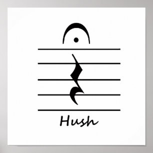 Pôster Resto da notação de música com Hush