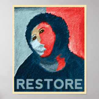 Pôster RESTORE - Suporte à restauração de arte em espanho