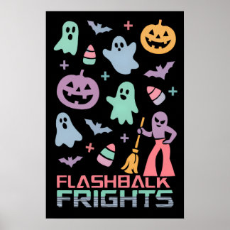 Poster Restro padrão de Halloween | 80s