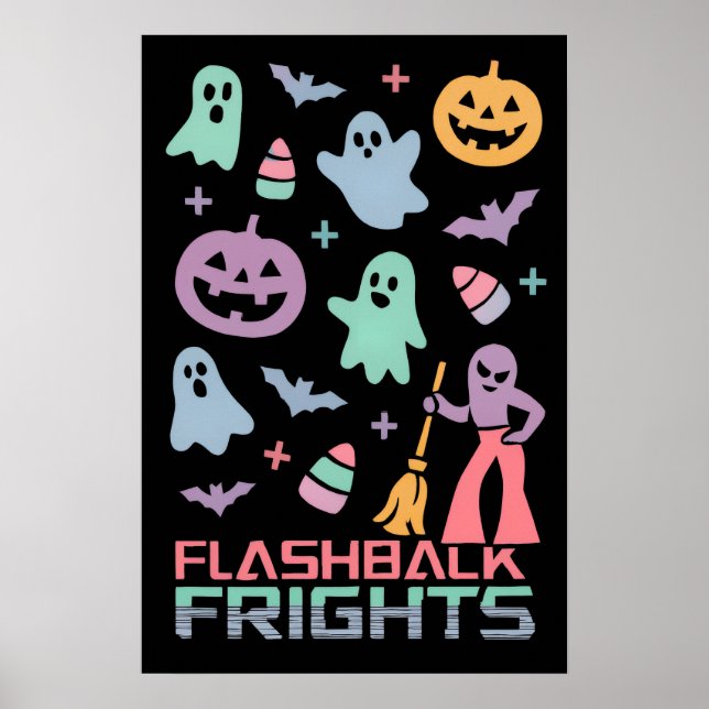 Poster Restro padrão de Halloween | 80s (Frente)