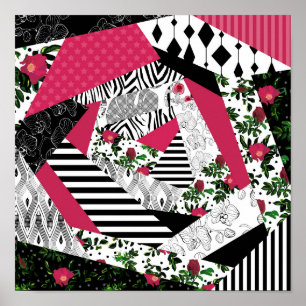 Poster retalhamento vermelho, popular, travesseiro decora