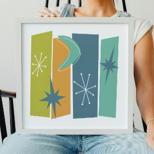 Poster Retângulos Atômicos Boomerang Starburst Médio sécu
