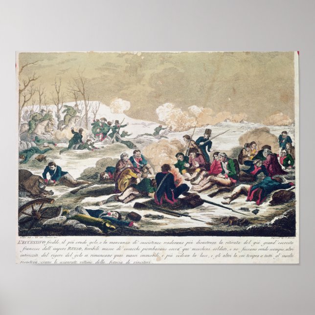 Poster Retirada de Moscou, gravada por J. Hassell (Frente)