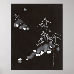 Poster Retirada nevado da montanha
