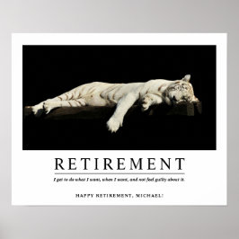 Poster Retirada Personalizada Personalizada do Tigre de R