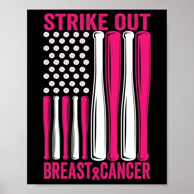 Poster Retirar A Consciência Do Cancer Da Mama Softball U (Frente)