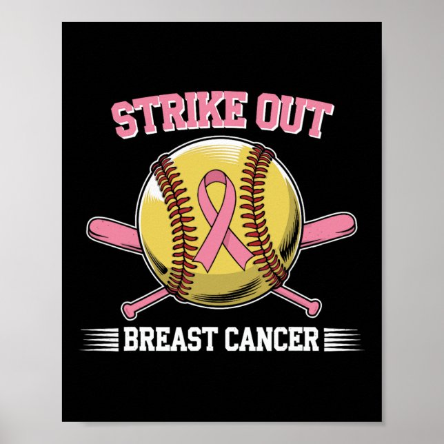 Poster Retirar o Cancer da mama Softball luta contra a co (Frente)