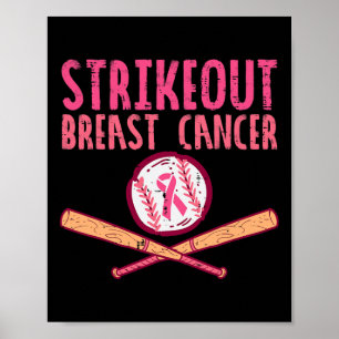 Poster Retirar o Cancer de Mama Baseball Combater a Consc