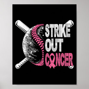 Poster Retire o Baseball de Consciência do Cancer da Mama