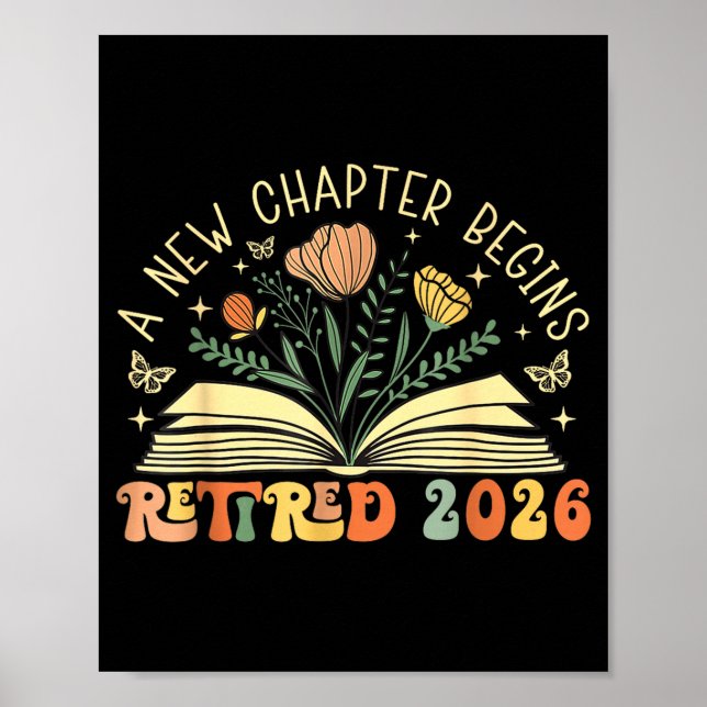 Poster Retired 2026 A New Chapter Begins Retirement Teach (Frente)