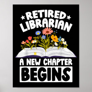 Poster Retired librarian new chapter begins retirement