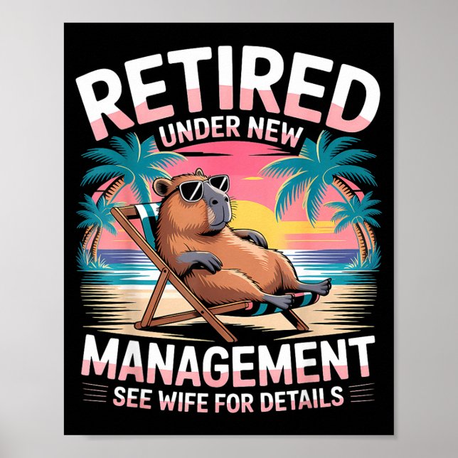 Poster Retired Under New Management See Wife Funny Retire (Frente)