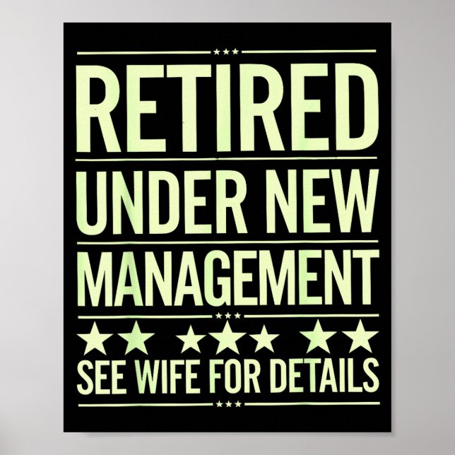 Poster Retirement Art For Men Dad Husband Retired Retirem (Frente)