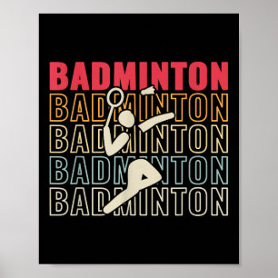 Poster Retorno Do Jogo Ônibus Esporte Badminton Retro Par