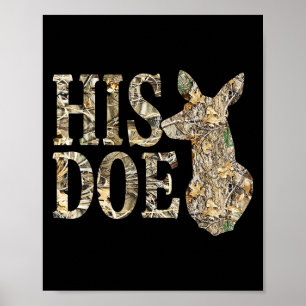 Poster Retrai Seu Doe Camo Deer Hunting Matchin