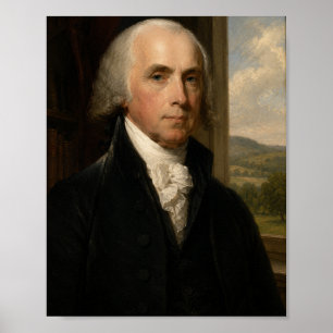 Poster Retrato a Óleo de James Madison 4º Presidente