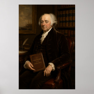 Poster Retrato a óleo de John Adams | Pai Fundador