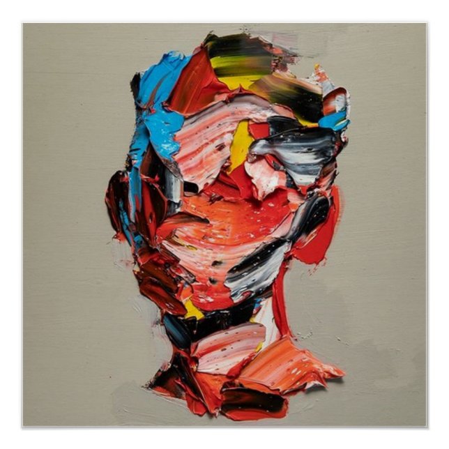 Pôster retrato, abstração, aquarela, arte (Frente)