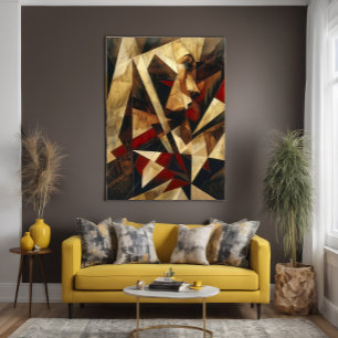 Poster Retrato Abstrato Cubista