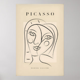 Poster Retrato Abstrato de Dupla Face Sorridente de Picas