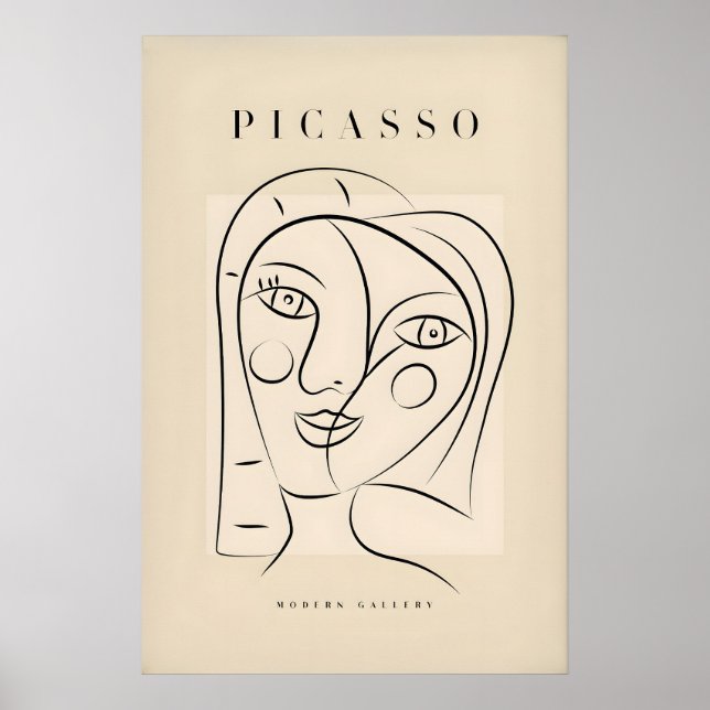 Poster Retrato Abstrato de Dupla Face Sorridente de Picas (Frente)