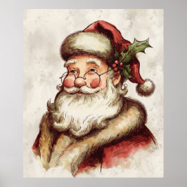 Poster Retrato Antigo de Papai Noel