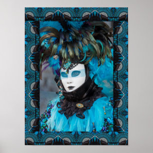 Poster Retrato Artístico de Fantasia de Carnaval, Veneza