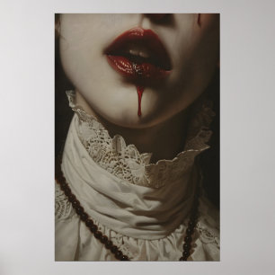 Poster Retrato Artístico de Mulher Vampira Gótica de Roma
