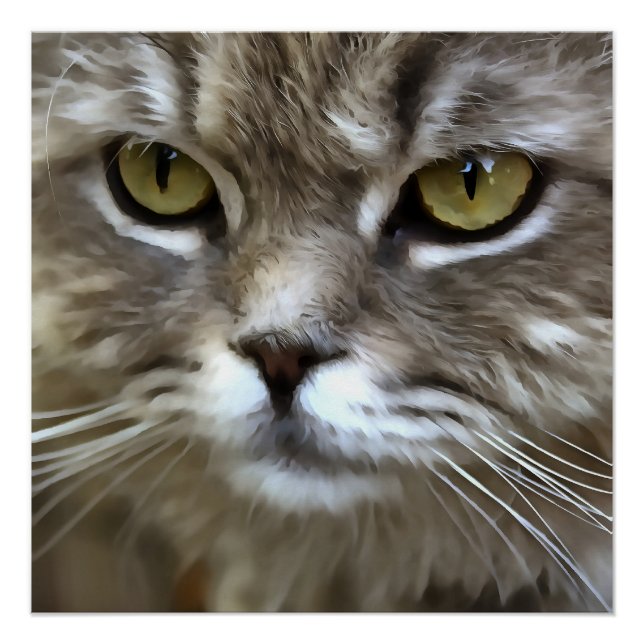 Pôster Retrato Artístico Pet De Cinza Incrível (Frente)