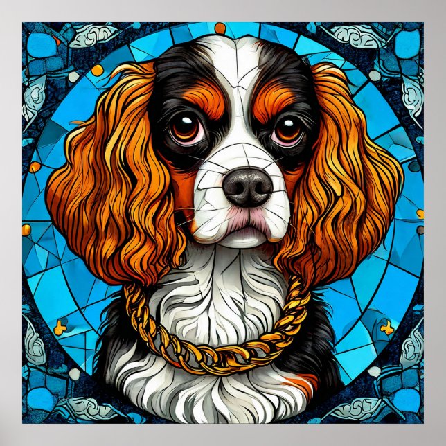 Poster Retrato Canino Artístico Arte de Parede para Amant (Frente)