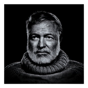 Pôster Retrato clássico de Ernest Hemingway