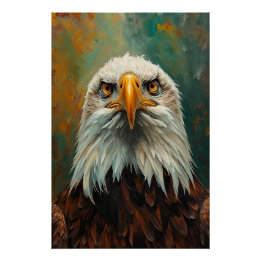 Pôster Retrato da Águia Artística - Pintura a óleo vibran