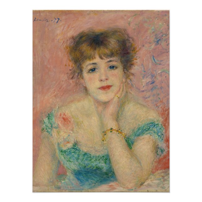 Pôster Retrato da Atriz Jeanne Samary, Auguste Renoir (Frente)