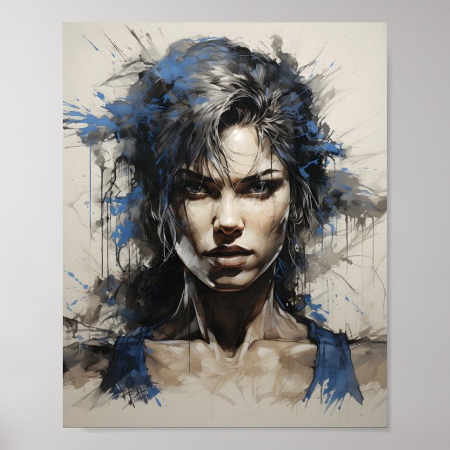 Poster Retrato Da Caneta Do Criador De Porcos E Do Esboço (Frente)