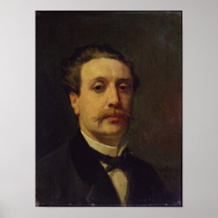 Pôster Retrato da Cara de Maupassant 1876