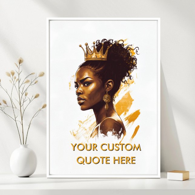 Poster Retrato da Coroa da Rainha - Crie Sua Própria Moti (Queen Crown Portrait Create Your Own Motivational Poster)