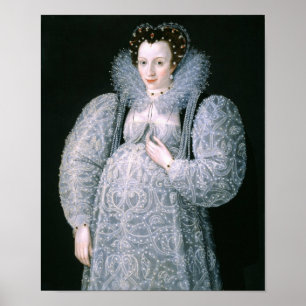 Poster Retrato da desconhecida Lady c.1595 Fine Art
