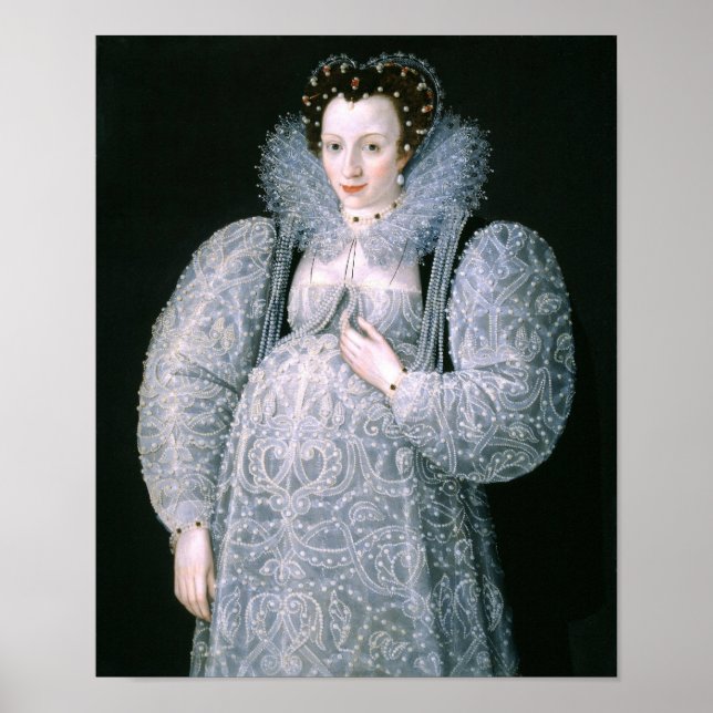 Poster Retrato da desconhecida Lady c.1595 Fine Art (Frente)
